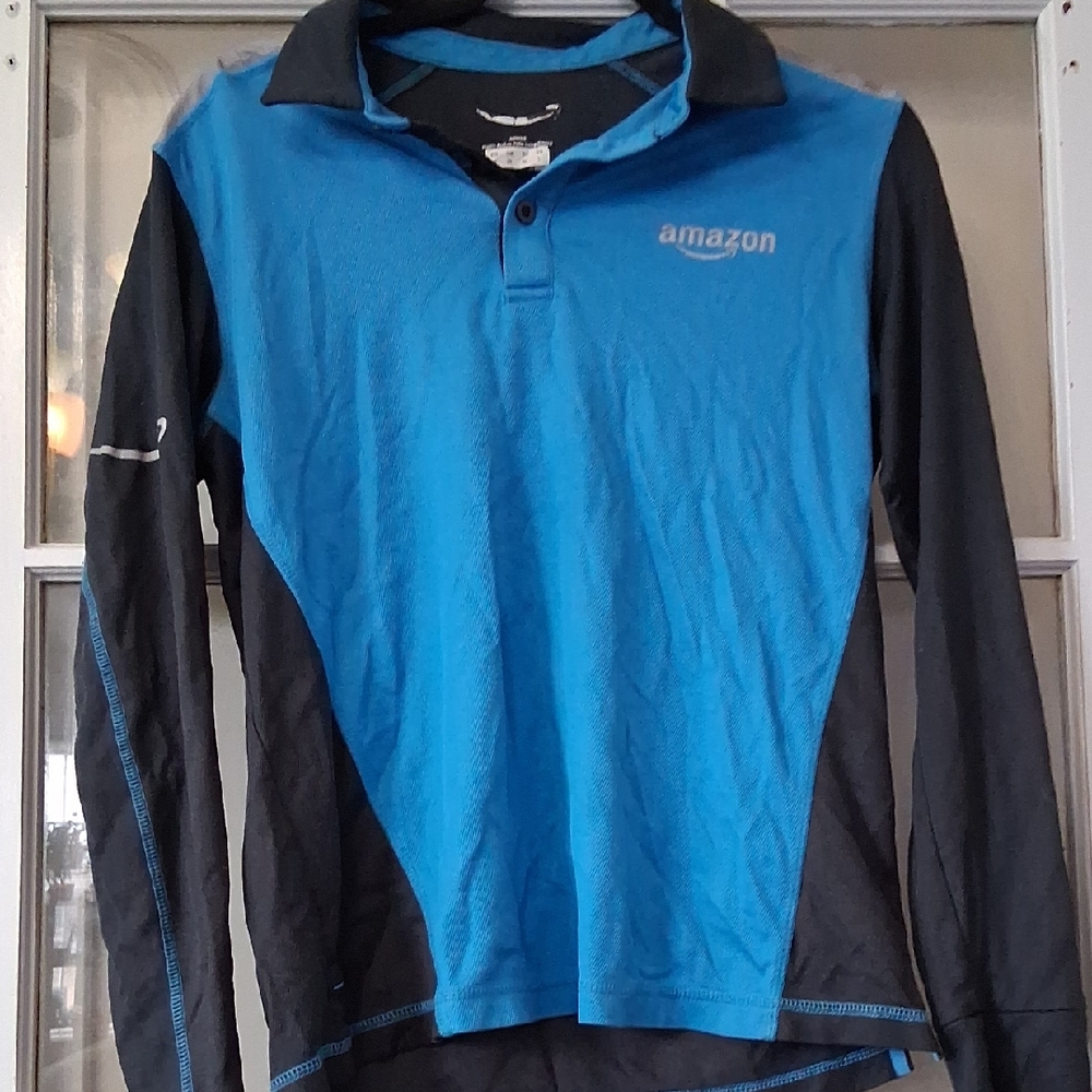 Amazon Blue and Black Men's Polo Shirt